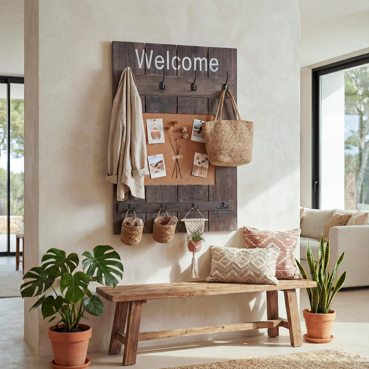 WANDGARDEROBE MIT PINNWAND Braun - Braun, Holz (60/91/3cm) - MCW