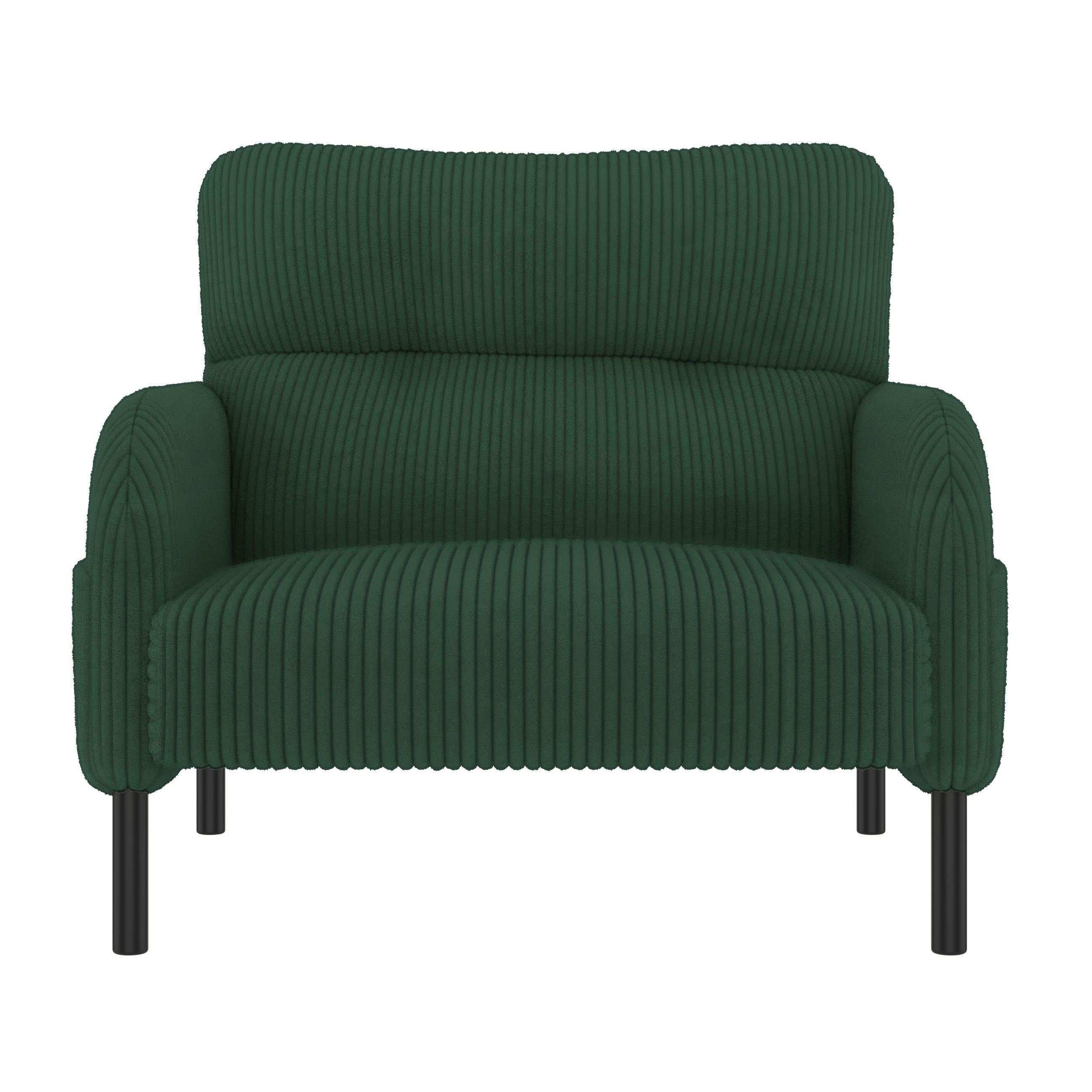 SESSEL Cord Smaragdgrün mit Seitentasche - Grün, Textil/Metall (67/79/75cm) - WISHDOR