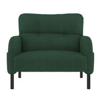 SESSEL Cord Smaragdgrün mit Seitentasche - Grün, Textil/Metall (67/79/75cm) - WISHDOR