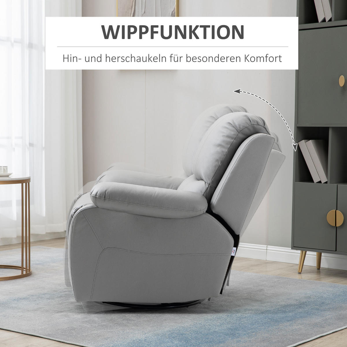 RELAXSESSEL, Polyester, Schaumstoff Grau - Grau, Kunststoff (100/98/93cm) - HOMCOM