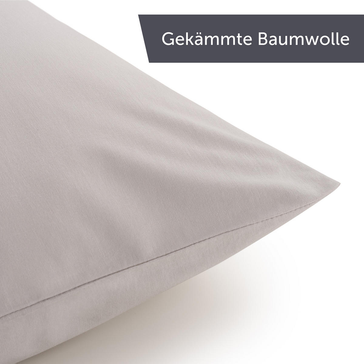KISSENBEZUG Agneta 50/50 cm, 2er-Set, 100% Baumwolle, Grau - Grau, Textil (50/50cm) - Blumtal