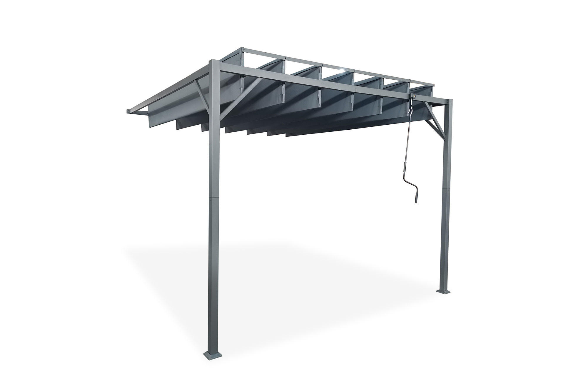 PERGOLA WANDMONTAGE Bahia Anthrazitgrau 3m x 3m - Grau, Metall (291/220/288cm) - Cazeboo