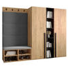 GARDEROBEN-SET 214/184/42 - Eichefarben/Schwarz, Holz/Kunststoff (214/184/42cm) - MÖBEL KRYSPOL