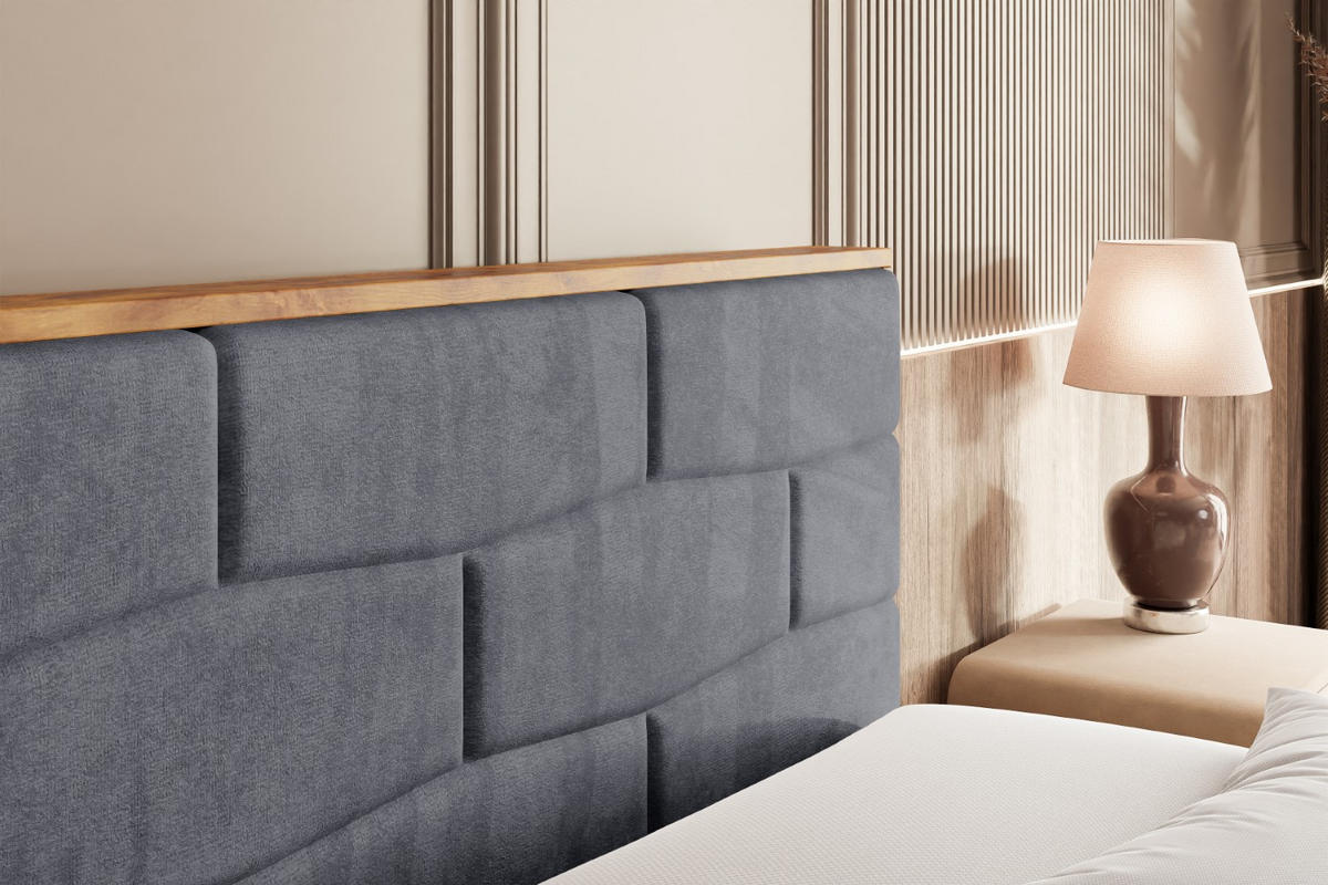 BOXBETT mit Matratze H4 und Lattenrost - LOLLI8 - 180x200 - Dunkelgrau - Grau, Holzwerkstoff/Kunststoff (180/200cm) - ALTDECOR