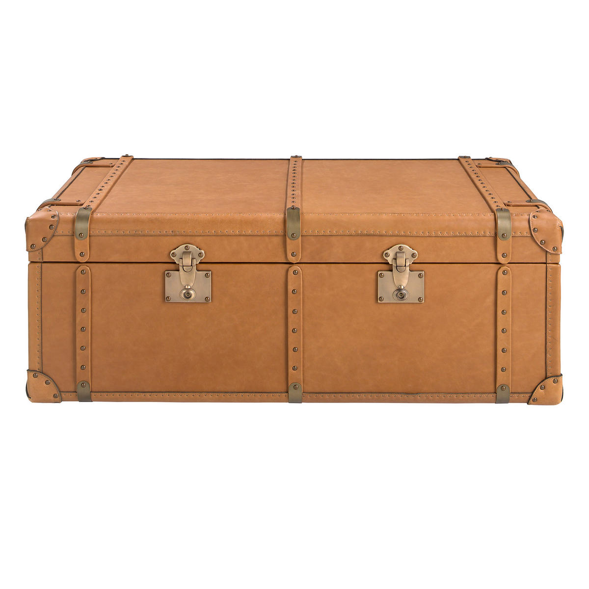 KOFFER Rechteckig Braun Gold 126/74/46 - Braun, Leder (74/126/46cm) - ANGEL CERDA