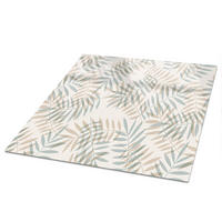 TISCHPLATTE 50x50 cm – Blätter Natur - Creme, Glas (50/50/0.4cm) - Wallfluent