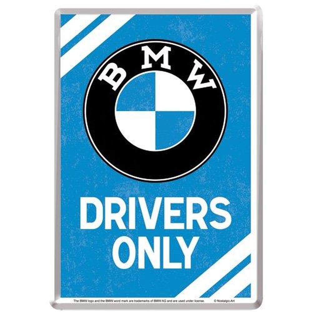 MINIBLECHSCHILD 10/14 cm BMW BMW Drivers Only - Multicolor, Metall (10/14/0.1cm) - Nostalgic-Art