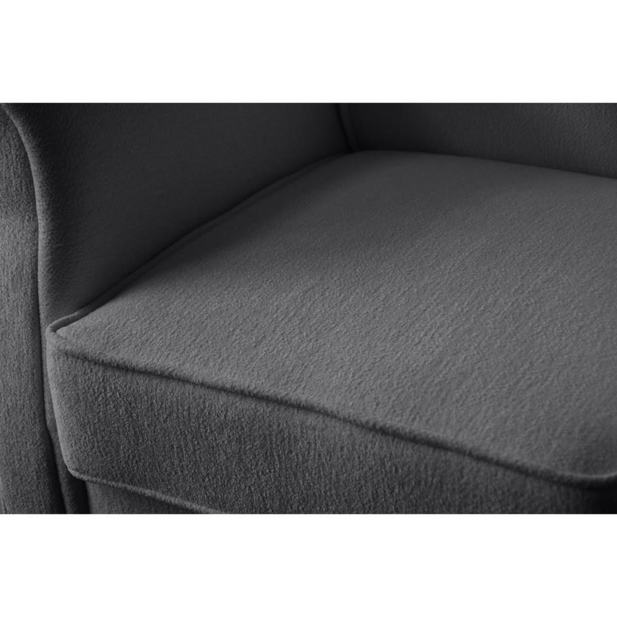 OHRENSESSEL Leonardo dunkelgrau boucle-stoff - Dunkelgrau, Holz/Textil (88/118/86cm) - Beautysofa