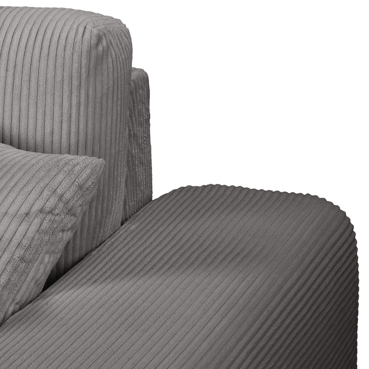 BIGSOFA - Schwarz/Grau, Kunststoff/Textil (237/79/144cm) - home24