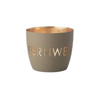 TEELICHTHALTER Madras Fernweh M, Eisen, sandstone / Gold, H 8.5 cm - Beige, Metall (9cm) - Gift Company