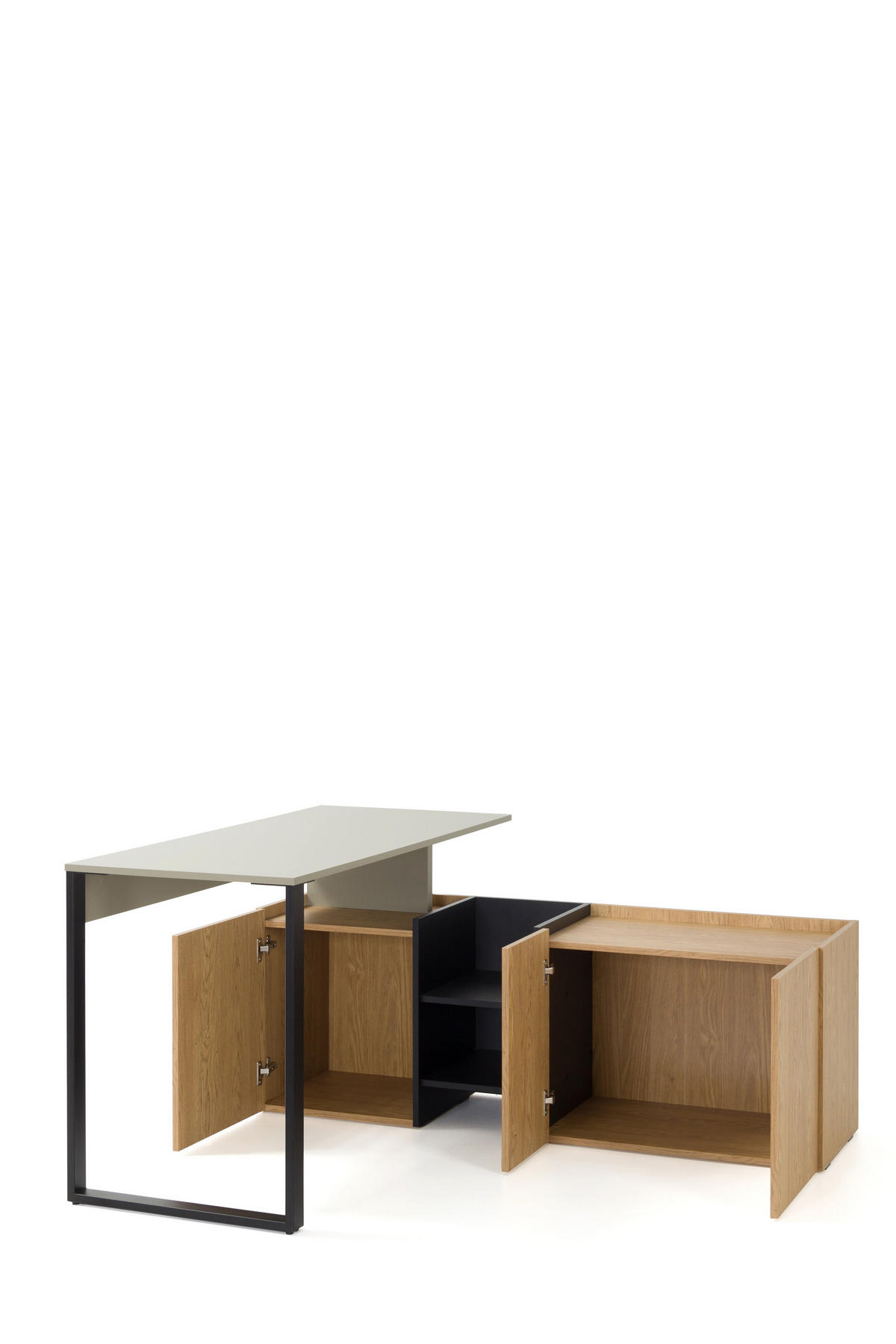 SCHLAFZIMMER Set 5-tlg. – SERGIO System – Grau - Grau, Holzwerkstoff (80/195/40cm) - hi-markt
