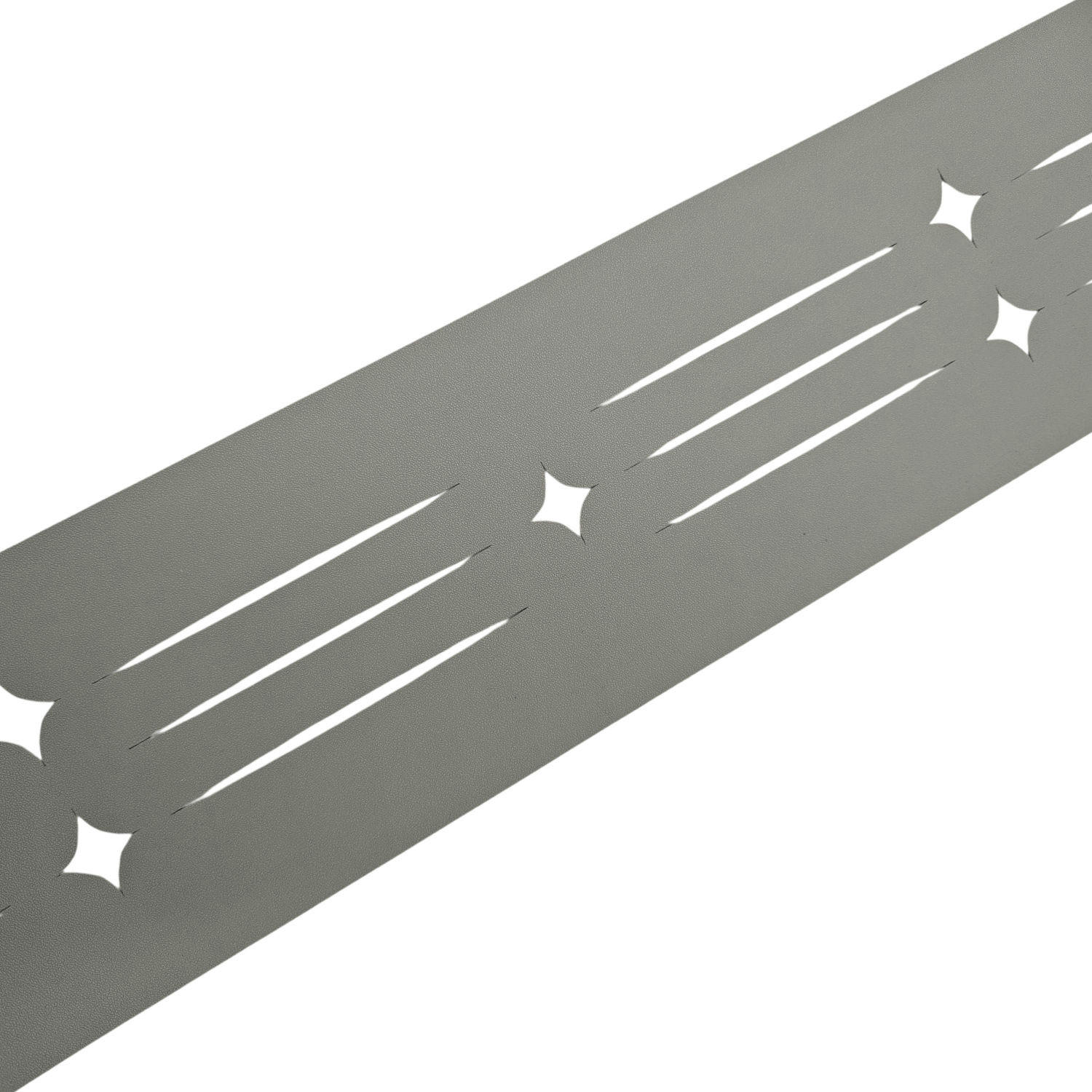 SICHTSCHUTZSTREIFEN Dekor Starline mit Lasermuster für Doppelstabzaun Steingrau 2,55m - Graubraun, Kunststoff (255/19cm) - ZAUN|ZU