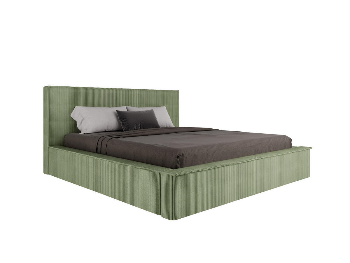POLSTERBETT SANA 180x200cm Elegantes Polsterbett für modernen Wohnstil , Taschenfederkernmatratze LIORA(19cm), Grün - Grün, Holz (180/200cm) - Panda Möbel