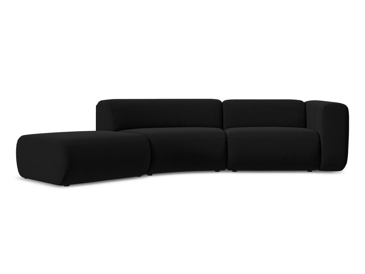 4-SITZER-SOFA Samt Stoff Schwarz - Schwarz, Kunststoff/Textil (335/70/166cm) - Makamii