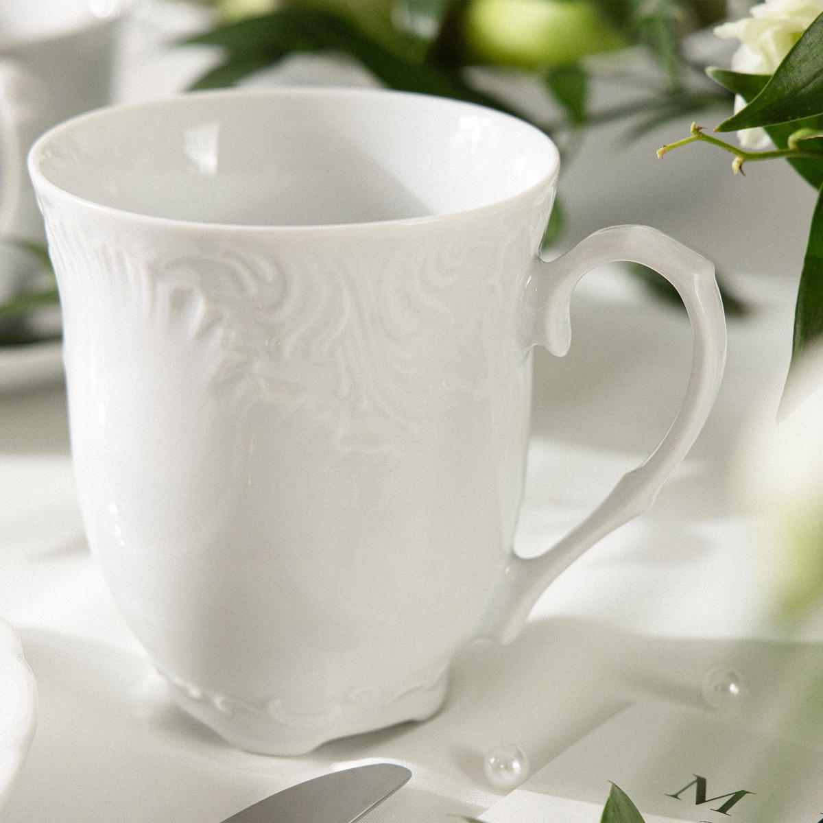 KAFFEETASSEN Cmielow Rococo 6-tlg - Weiß, Keramik (0.25L) - KONSIMO®