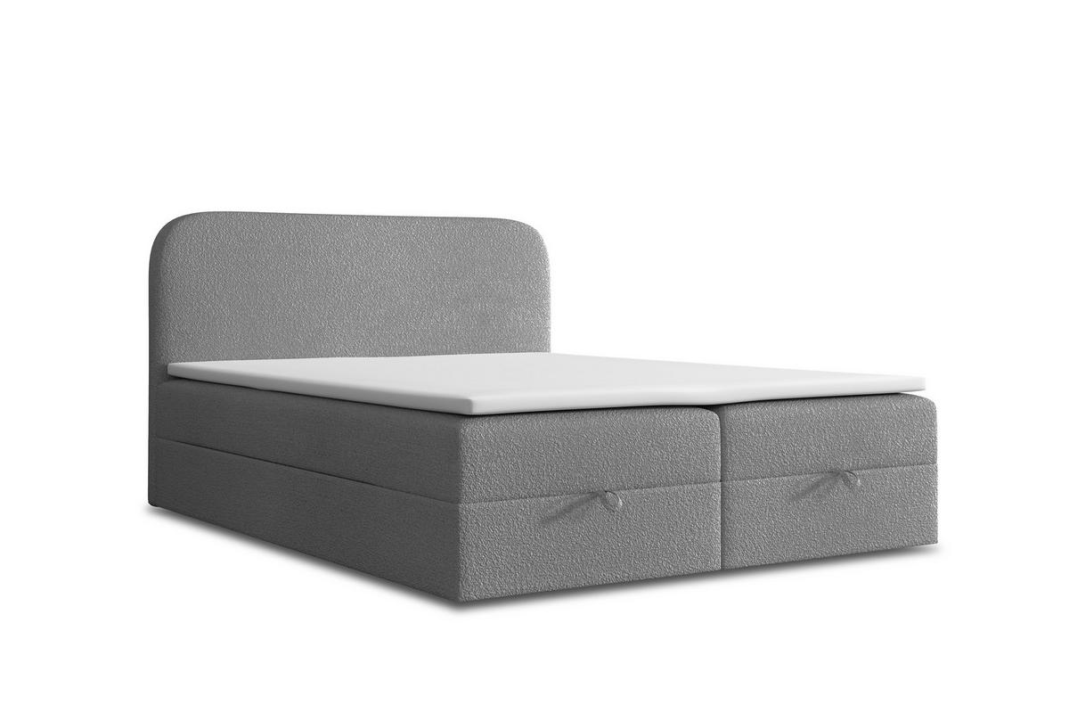 BOXBETT BOUCLE 2 180 x 200 Grau - Grau, Textil/Metall (180/200cm) - VLR BEDS