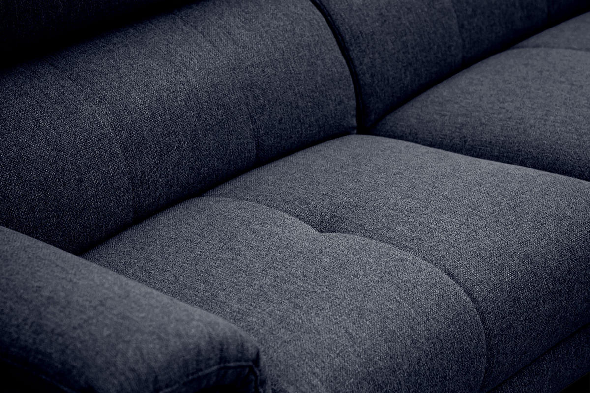 RELAXSOFA MATERA 3-Sitzer mit 2 Relaxfunktionen, dunkelblau - Schwarz/Dunkelblau, Holzwerkstoff/Textil (212/82/103cm) - Courtois Laville