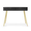 SCHMINKTISCH Zova Schwarz mit goldenen Beinen 110 cm - Goldfarben/Schwarz, Holzwerkstoff/Metall (49/103/80cm) - Selsey