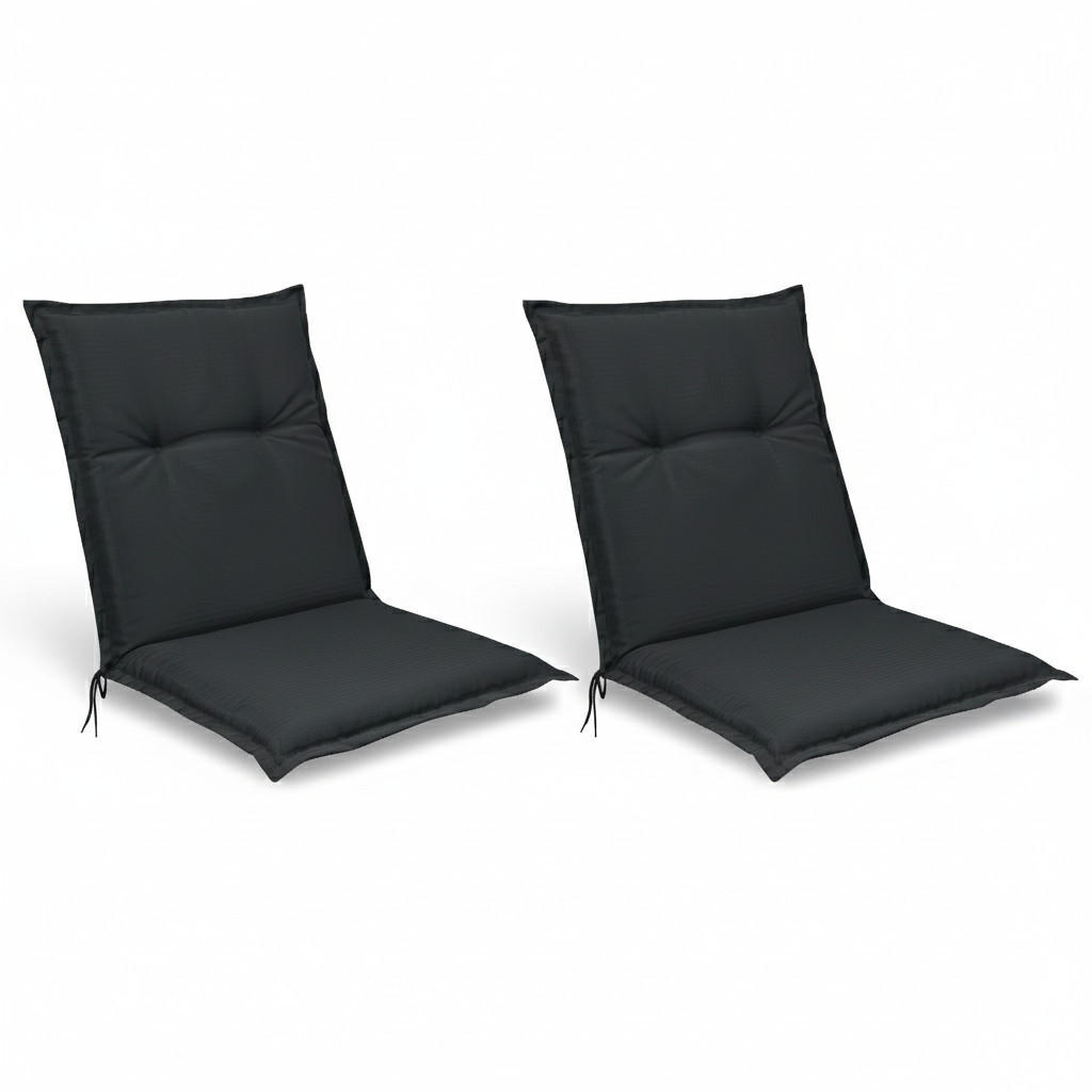 NIEDERLEHNERAUFLAGE Base NL 100x50x6cm Graphitgrau (2tlg) - Dunkelgrau, Textil (50/6/100cm) - Beautissu 