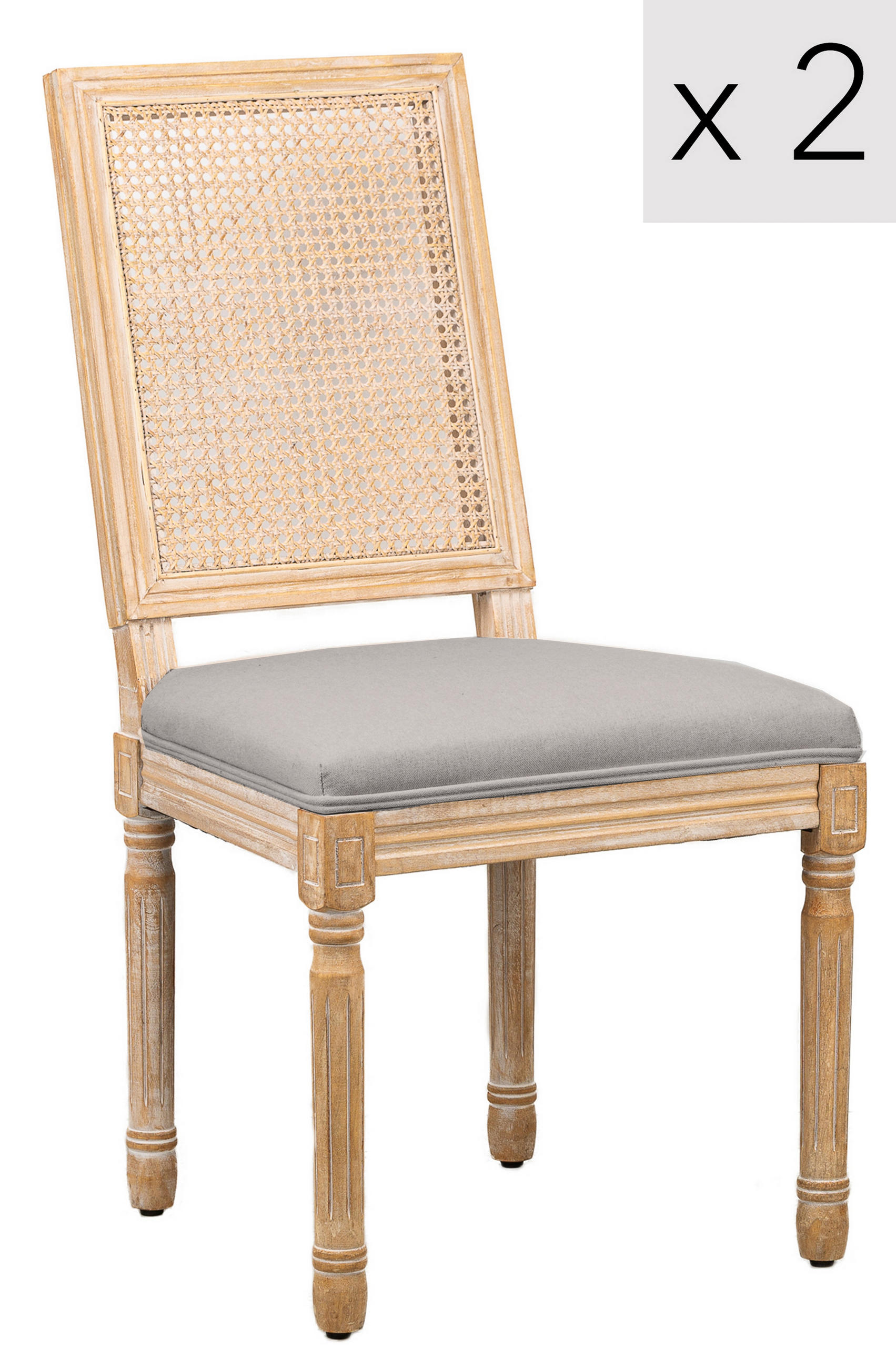 STUHL 2er-Set Holz Grau - Grau, Holz (50/98/59cm) - Nordlys