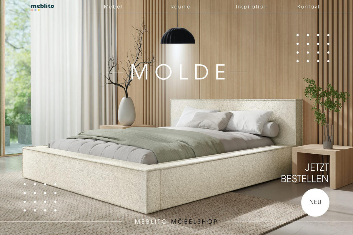 POLSTERBETT Molde mit Bettkasten 120x200 cm, Ecru - Ecru, Textil (120/200cm) - Meblito