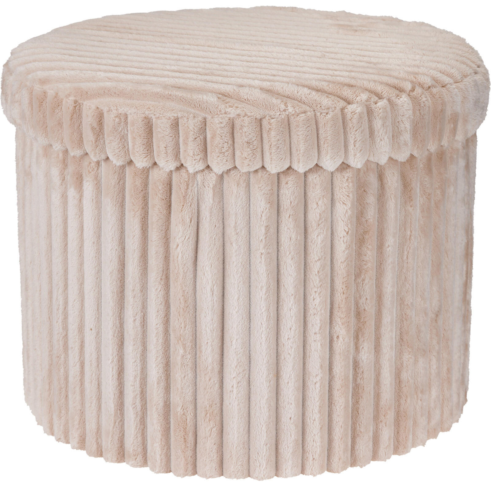 POUF mit Stauraum 52/52/38,5 cm - Beige, Textil (52/38.5/52cm) - Storage solutions