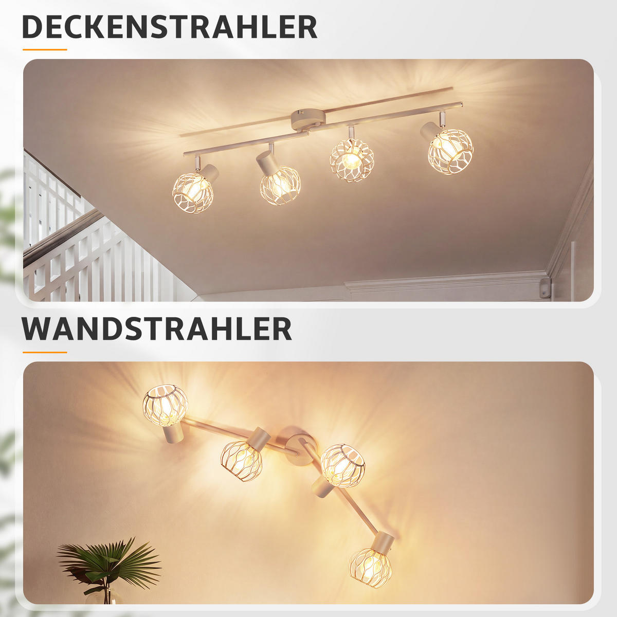DECKENSTRAHLER Myxvin 70/10/18 cm - Grau, Metall (70/10/18cm) - ZMH