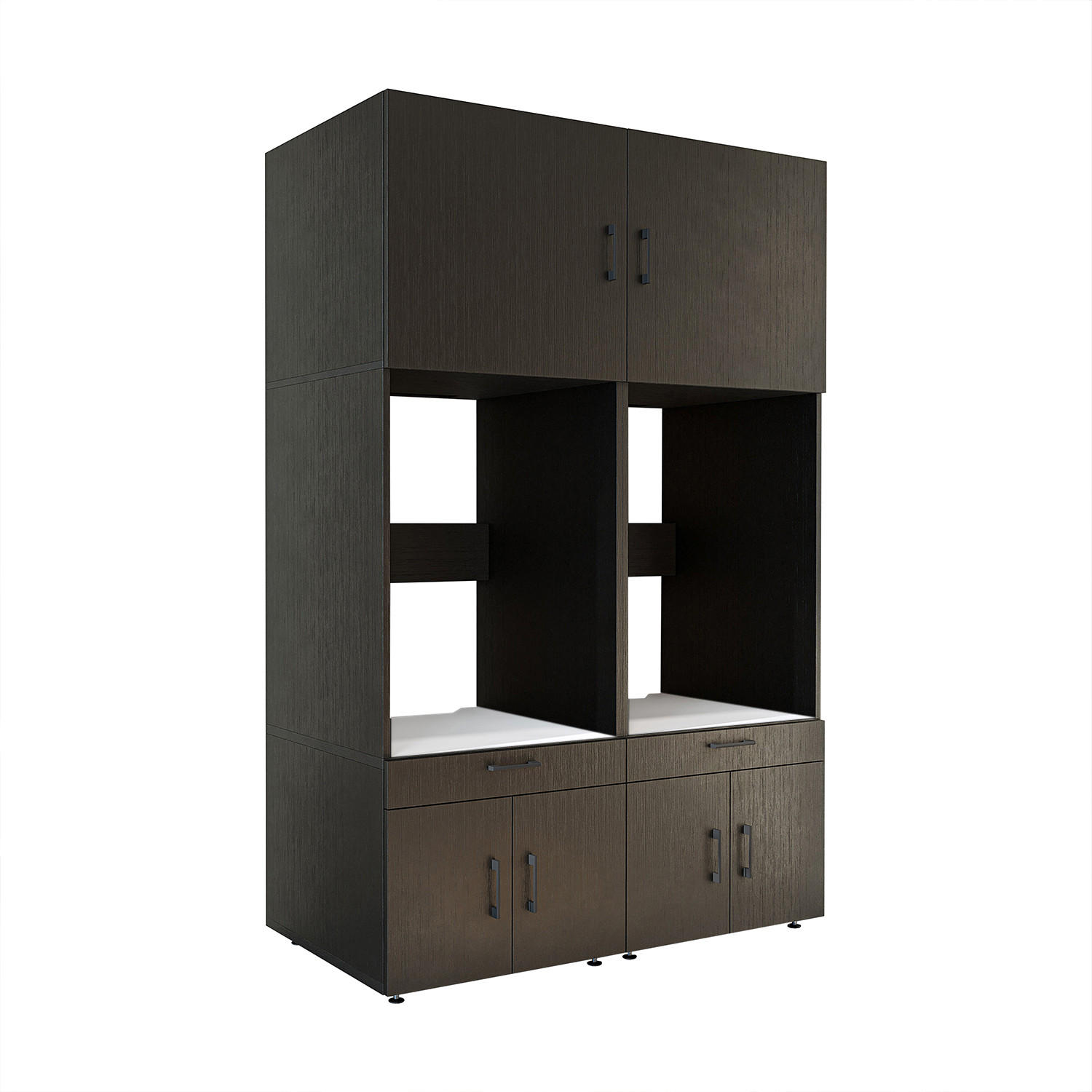 WASCHMASCHINENSCHRANK Serie 3 134cm Breit, 205cm Hoch - Schwarz, Holzwerkstoff (134/205/67cm)
