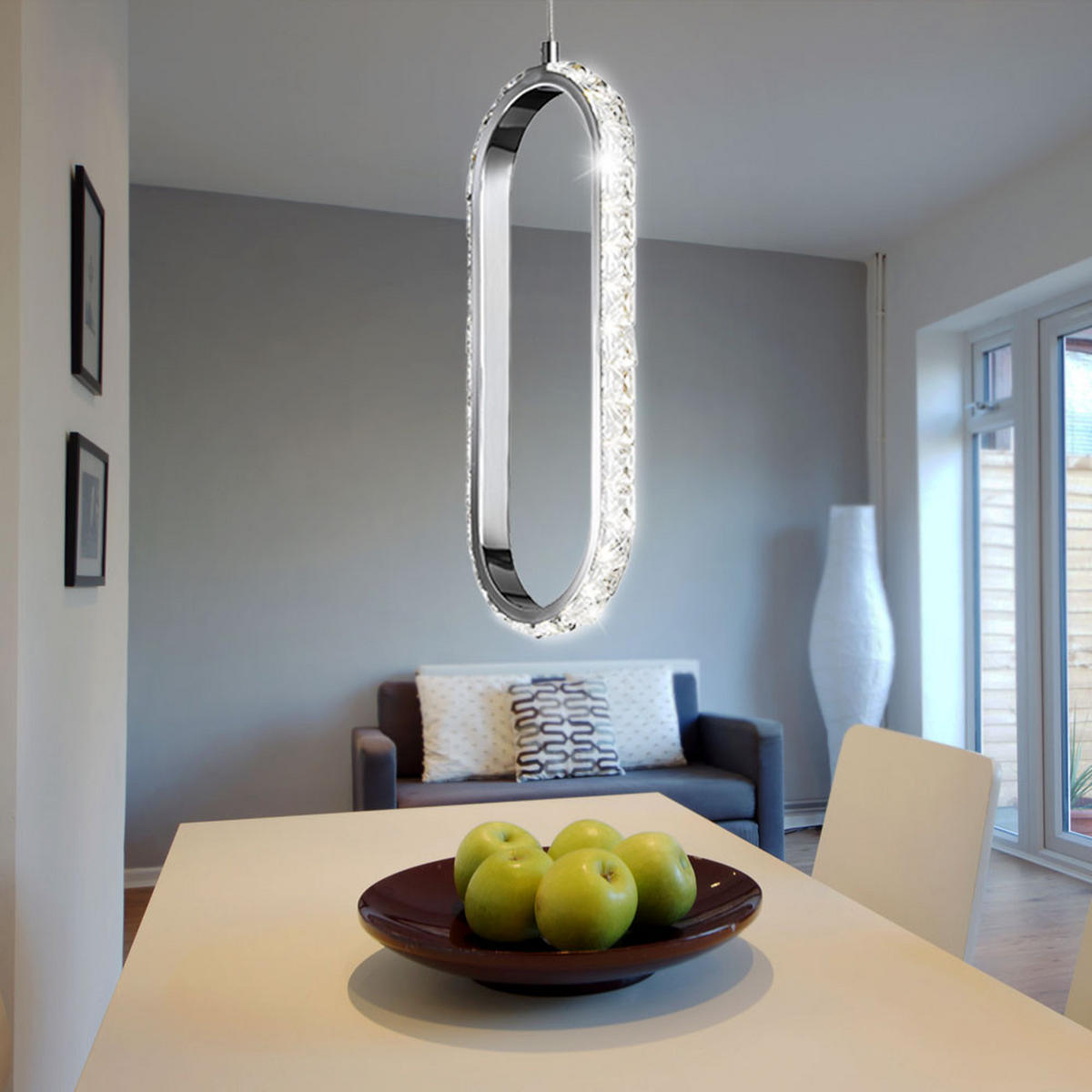 LED HÄNGELEUCHTE Chrom Silber Dimmbar 2er Set - Silberfarben, Metall (33.5/13/150cm)