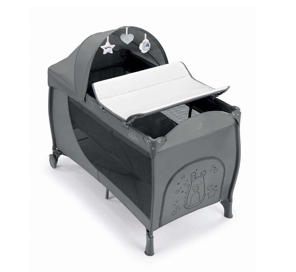 BABY-REISEBETT Daily Plus - Grau, Kunststoff/Textil (290/240cm) - Cam il Mondo del Bambino S.p.A.