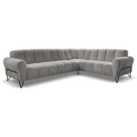 ECKSOFA Volare ohne Schlaffunktion Hellgrau links - Hellgrau/Schwarz, Textil/Metall (295/235cm) - Beautysofa