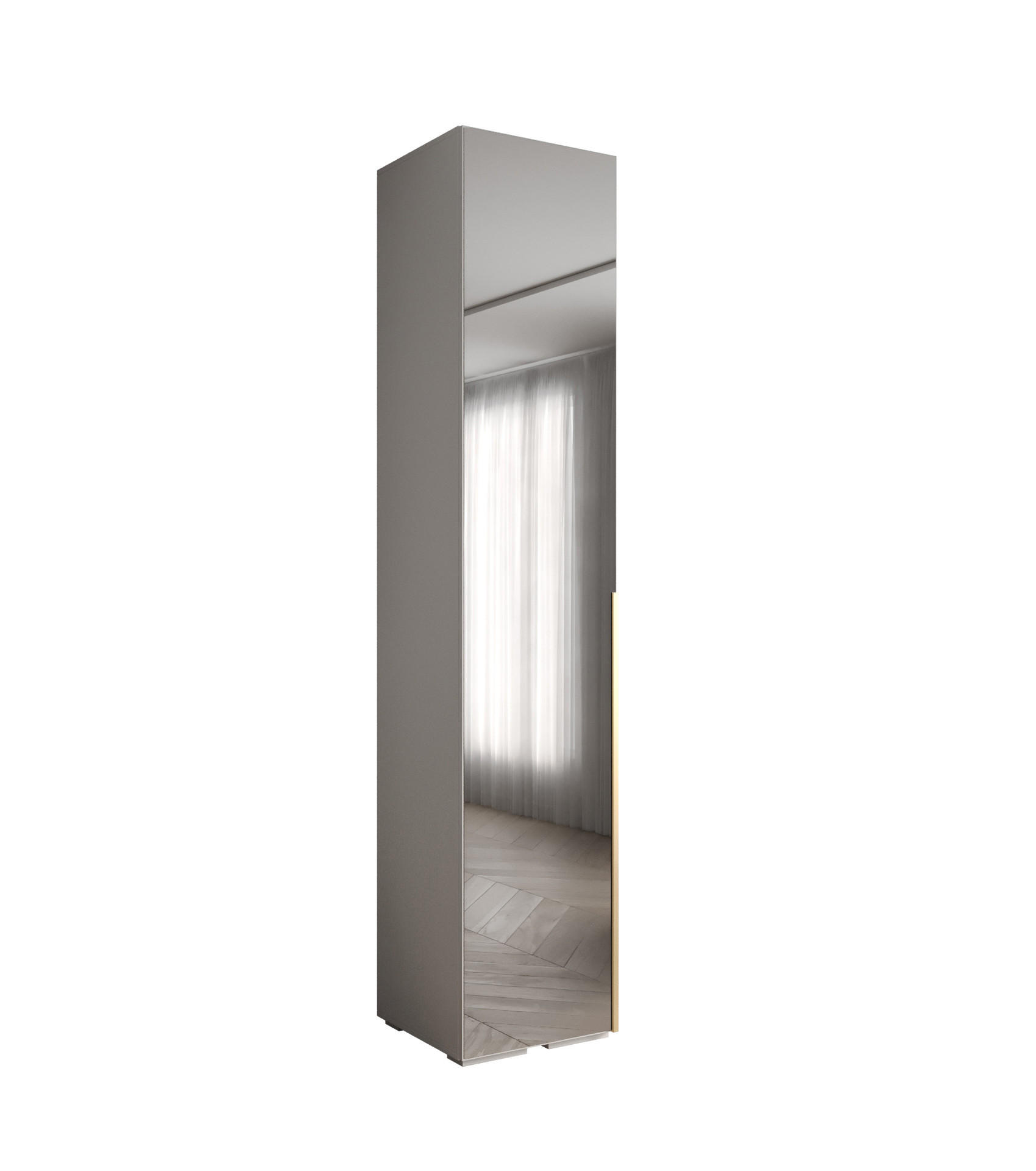 Abiks Möbel Drehtürenschrank Weiß, Gold 50x236.7x47 cm