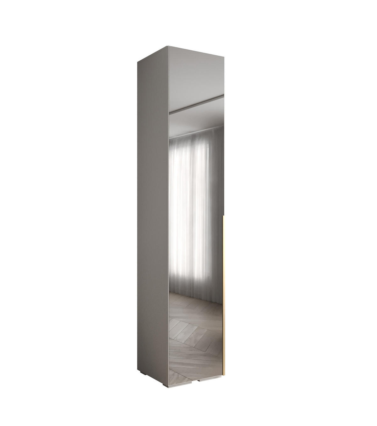 DREHTÜRENSCHRANK 236.7/50/47 1-türig - Goldfarben/Weiß, Holz/Metall (50/236.7/47cm) - Abiks Möbel