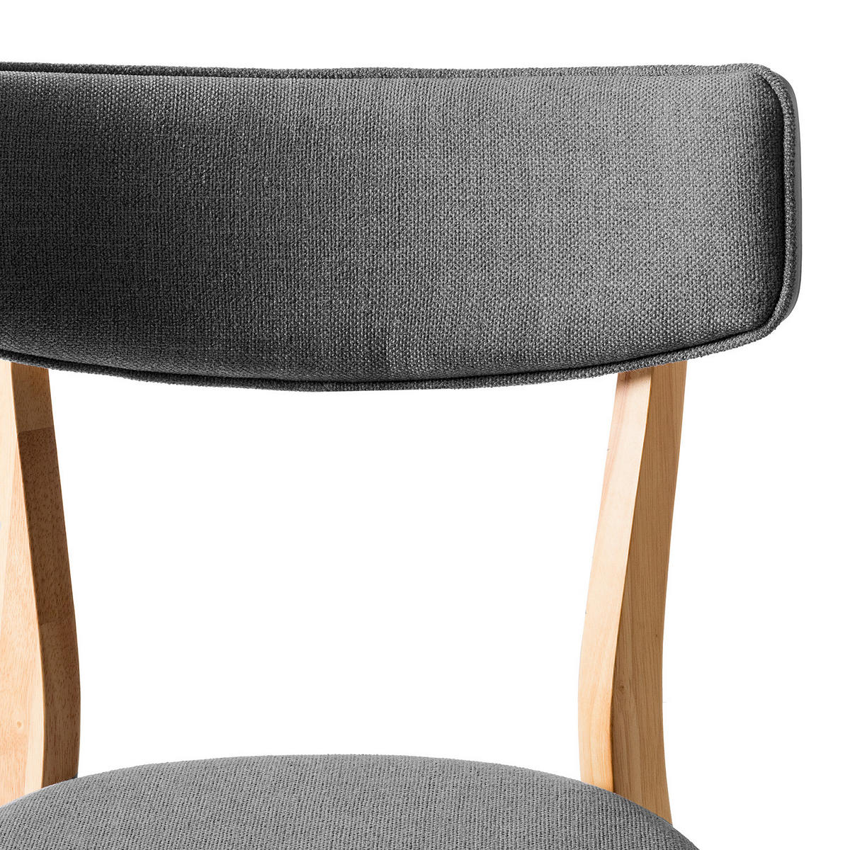 ESSZIMMERSTUHL - Webstoff / Gummibaum massiv - Dunkelgrau, Textil (50/79/50cm) - home24