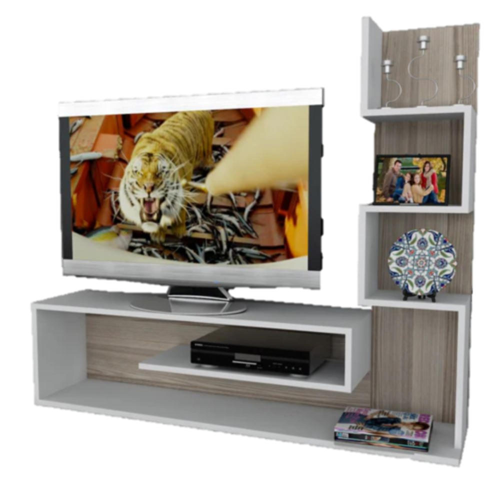 WOHNWAND Metehan Weiß Cordoba - Beige/Weiß, Holzwerkstoff (149/120/29cm) - moebel17