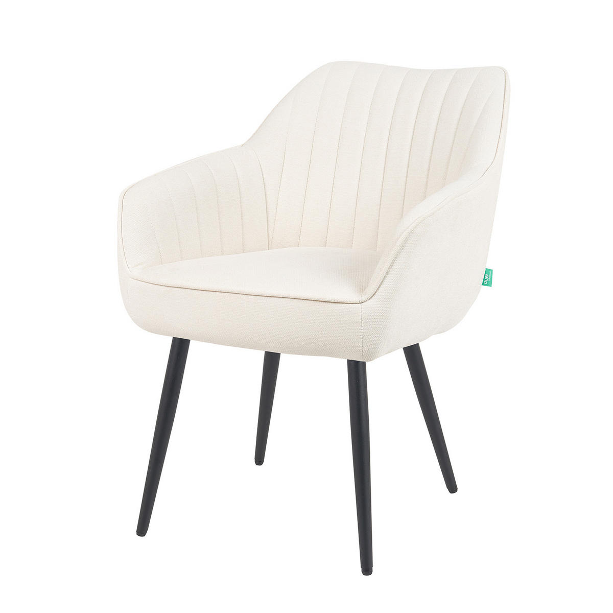 ESSZIMMERSTUHL Mika-Bela - Creme/Schwarz, Textil/Metall (60/82/61cm) - DUBI Möbel