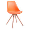 BESUCHERSTUHL Toulon Kunstleder, Gestell Buchenholz Natura Rund Orange - Orange/Naturfarben, Holz/Buchenholz (48/83/56cm) - TPFLiving