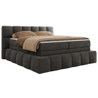 BOXSPRINGBETT NIRA KING 140/200 Dunkelgrau Velvet - H3 - Dunkelgrau, Holz/Textil (140/200cm) - MKS