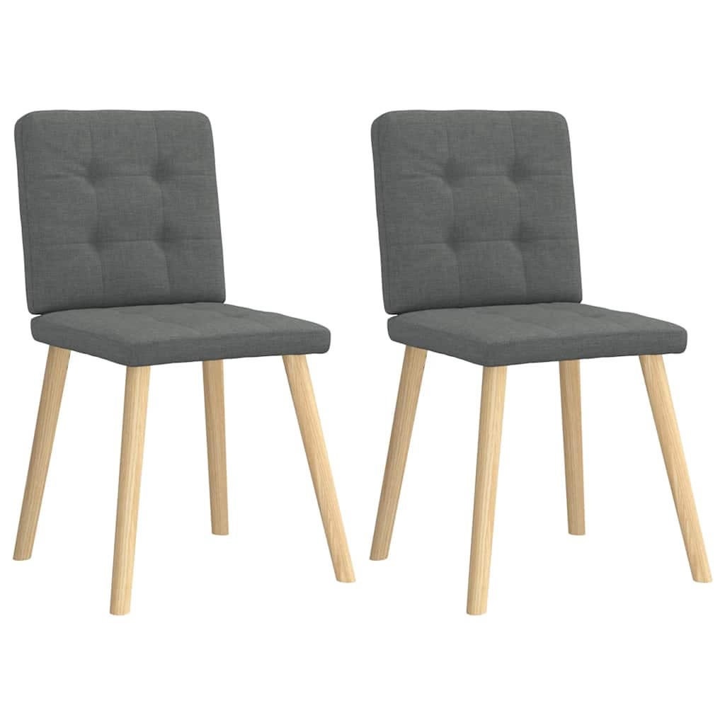 ESSZIMMERSTÜHLE 2 Stk. Dunkelgrau Stoff 45*54*86cm - Dunkelgrau, Metall (45/86/54cm) - ZMH