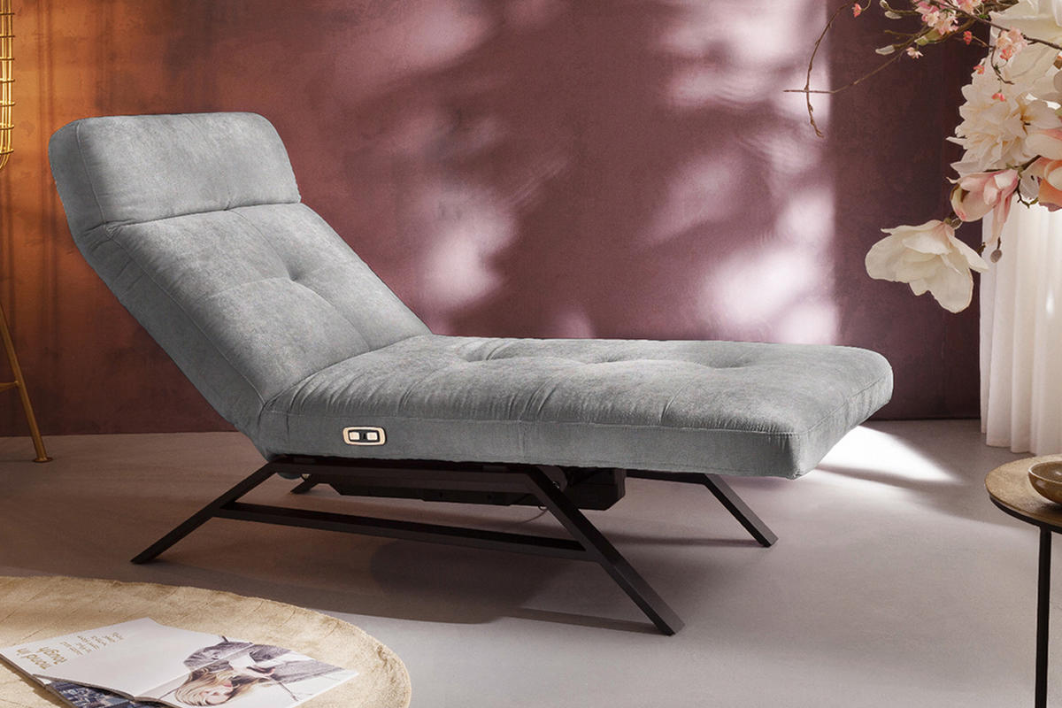 LIEGE AMERIVA Grau Velvet - Schwarz/Grau, Textil (80/110/158cm) - KAWOLA