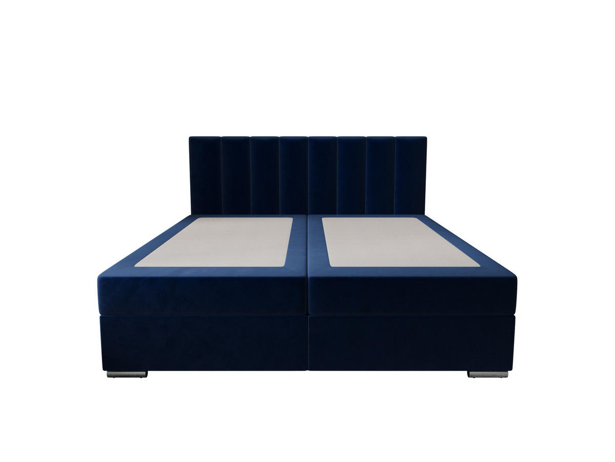 BOXBETT ZILANO 2 mit Matratze H3 und Topper 140x200 Itaka 11 - Dunkelblau, Holz/Textil (140/200cm) - Bedante