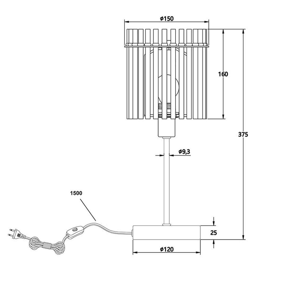 TISCHLEUCHTE Metall Amber - Orange, Glas (15/15/37.5cm) - Globo Lighting