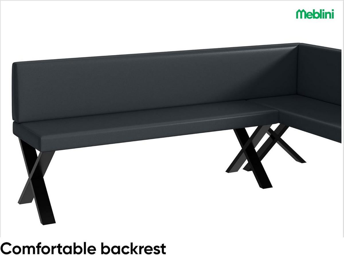 ECKBANK TONI_X - Dunkelgrau, Leder (142/196cm) - Meblini