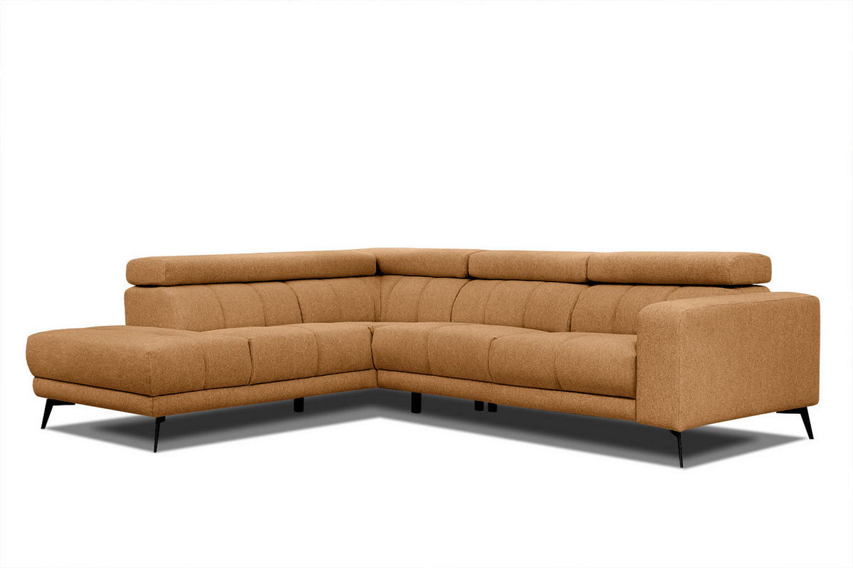 ECKSOFA MORELLO 5-Sitzer, orange - Schwarz/Orange, Holzwerkstoff/Textil (158/269cm) - Courtois Laville