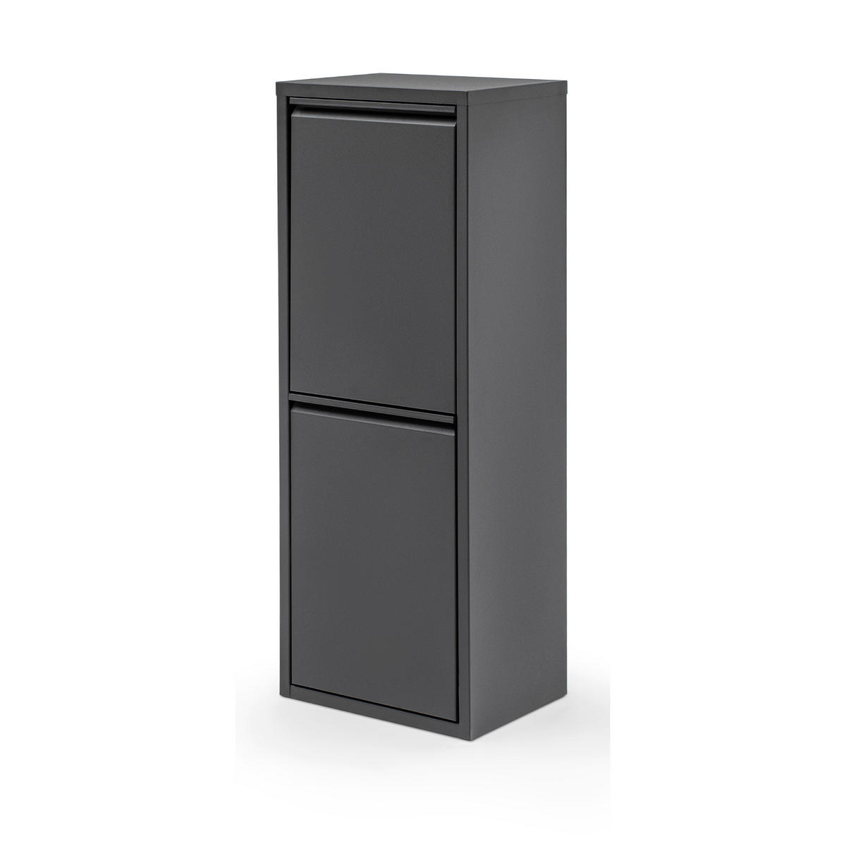 MÜLLEIMER 2 Fach Schwarz Mülltrennsystem aus Metall - Schwarz, Metall (33/92/25cm) - Gowoll