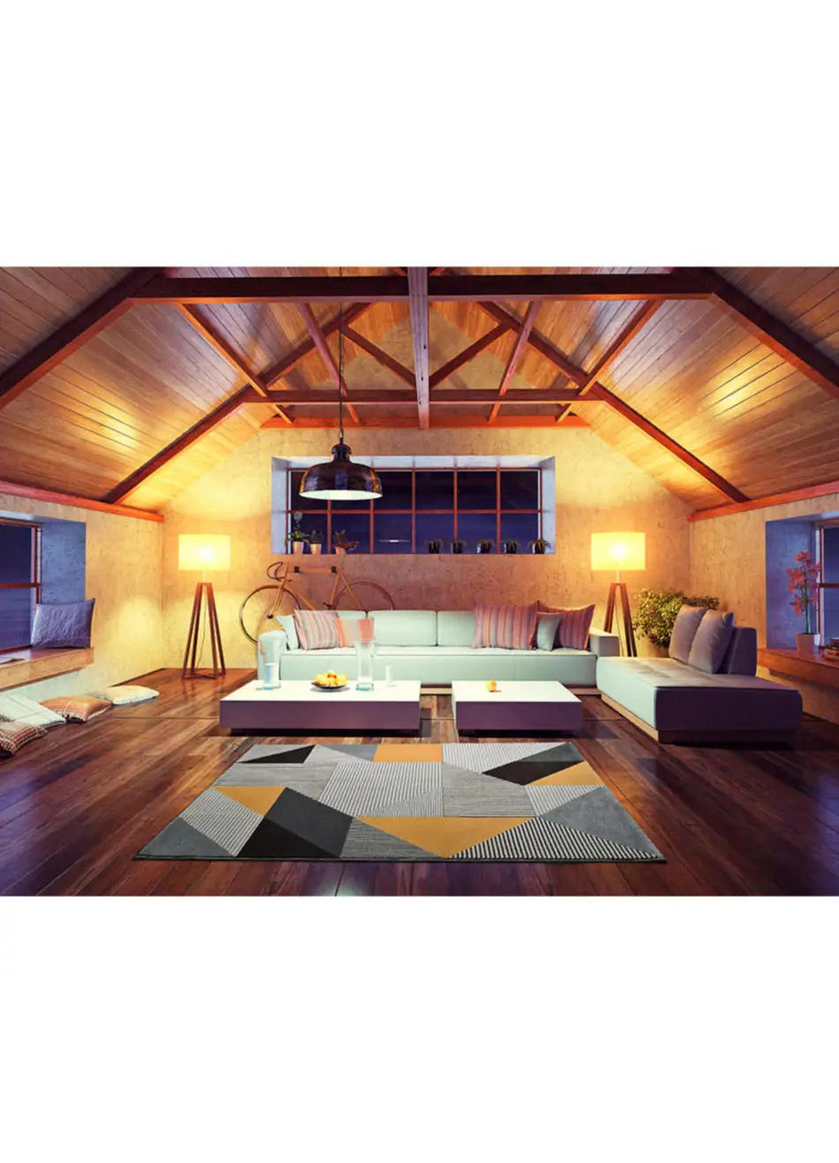 WEBTEPPICH Grau Gladys 80/150 cm - Dunkelgelb/Grau, Naturmaterialien/Textil (80/150cm) - Atticgo