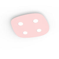 DECKENLEUCHTE River Free X4 - Pink, Metall (55/55/4cm) - Lumicom