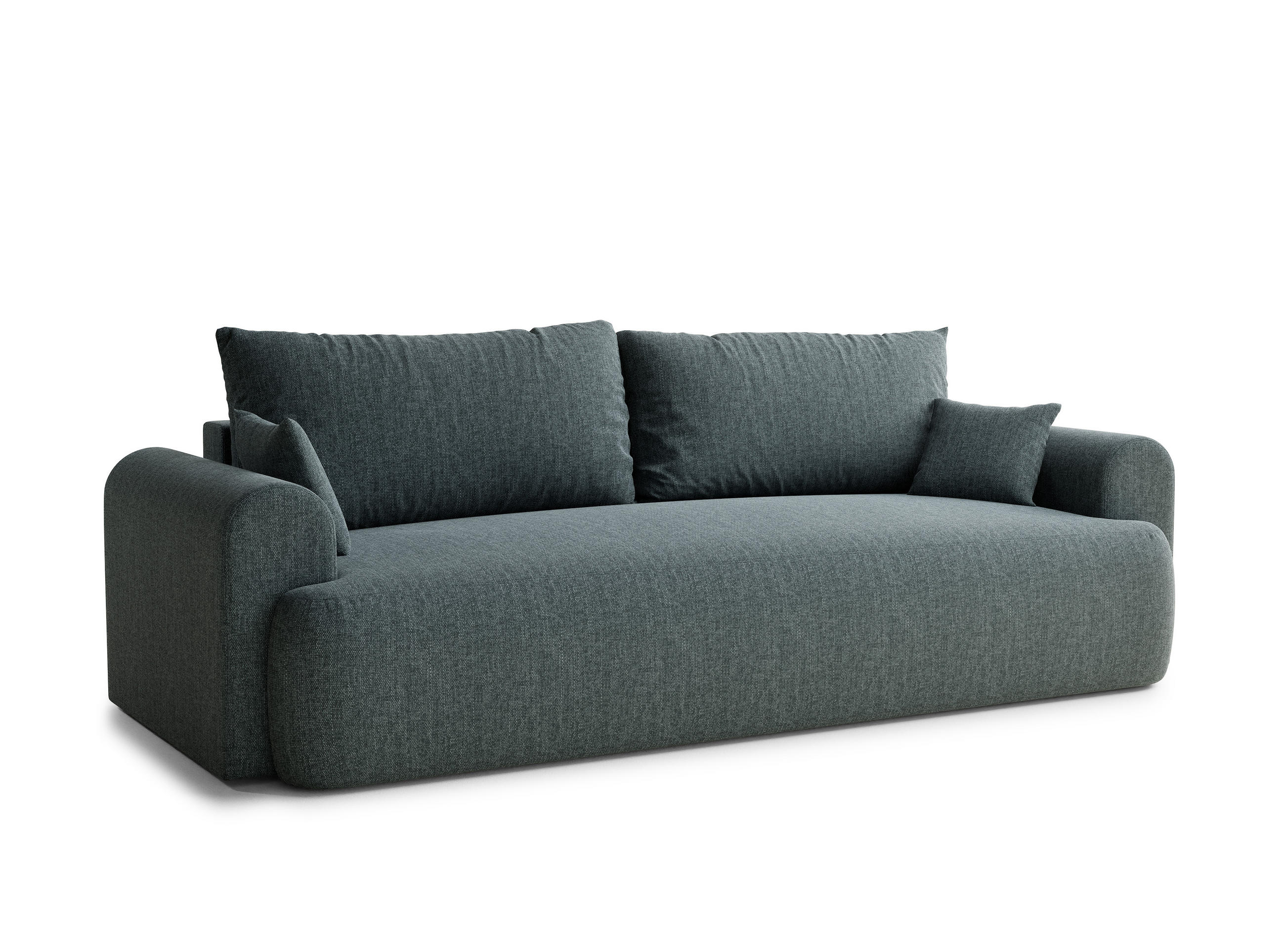SOFA MIT SCHLAFFUNKTION Toluca Blau Webstoff - Blau/Schwarz, Holz/Holzwerkstoff (247/69/104cm) - Maison de Reve