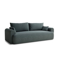 SOFA MIT SCHLAFFUNKTION Toluca Blau Webstoff - Blau/Schwarz, Holz/Holzwerkstoff (247/69/104cm) - Maison de Reve