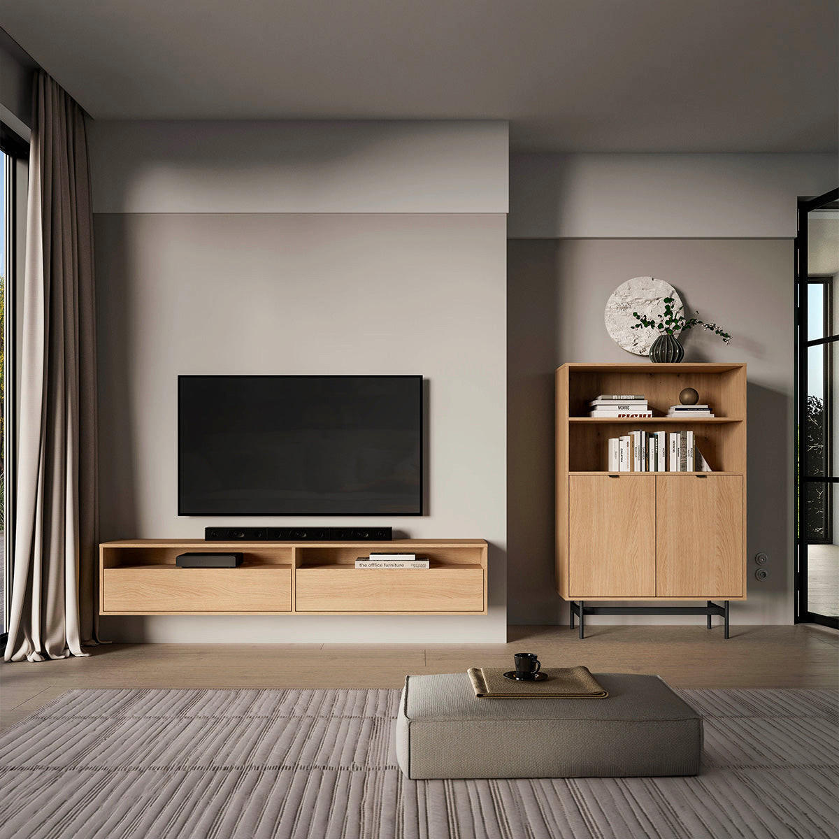 TV STOLÍK Nila Drevo - hnedá, kompozitné drevo (180/33/33cm) - Petits-meubles